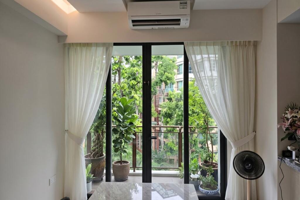 White day curtains for a Bukit Timah condo in Singapore by Cornerstone